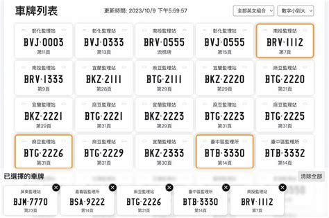 選擇車牌|選號標牌